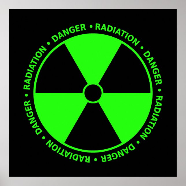 Poster du symbole du rayonnement vert (Devant)