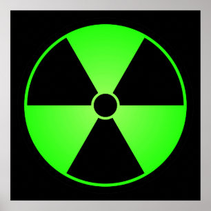 Poster du symbole du rayonnement vert