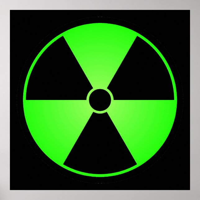 Poster du symbole du rayonnement vert (Devant)