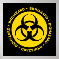 Poster du symbole du risque biologique jaune