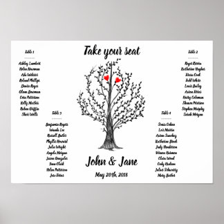 Poster du tableau de bord - Arbre et coeur rouge D