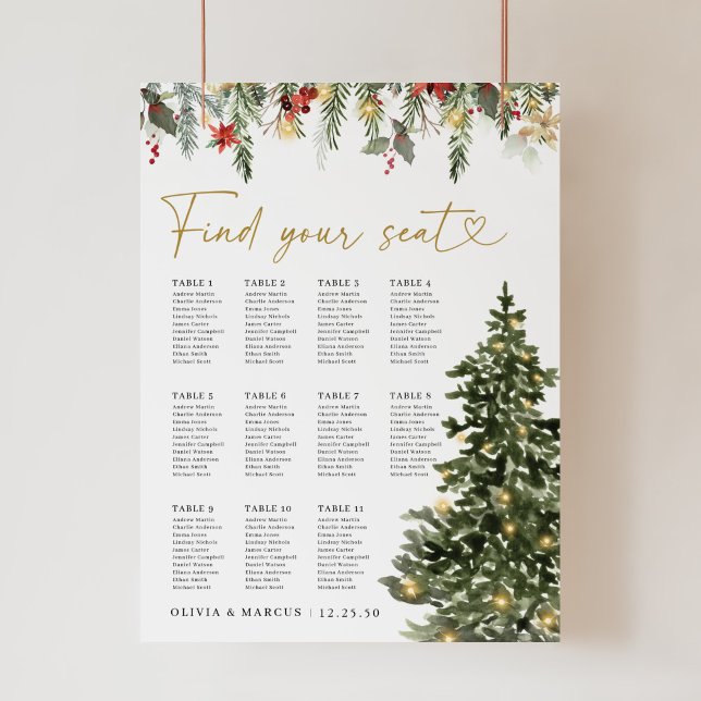 Poster du tableau de Mariage de l'arbre de Noël (Créateur téléchargé)