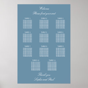 Poster du tableau de Mariage de table Dusty Blue 1