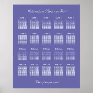 Poster du tableau de Mariage de table Lavender 20