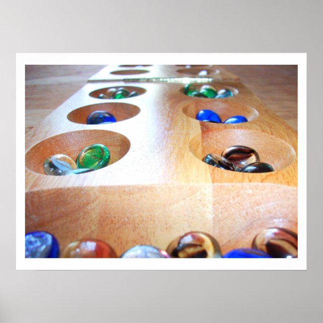 Poster du tableau et des pièces de Mancala (Devant)