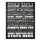 Poster du tableau noir Nana & Papa's House Rules