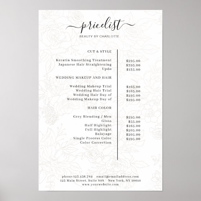Poster du tarif Floral Patal (Devant)