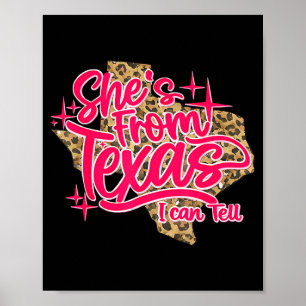 Poster du Texas peut dire rétro léopard fille du Texas