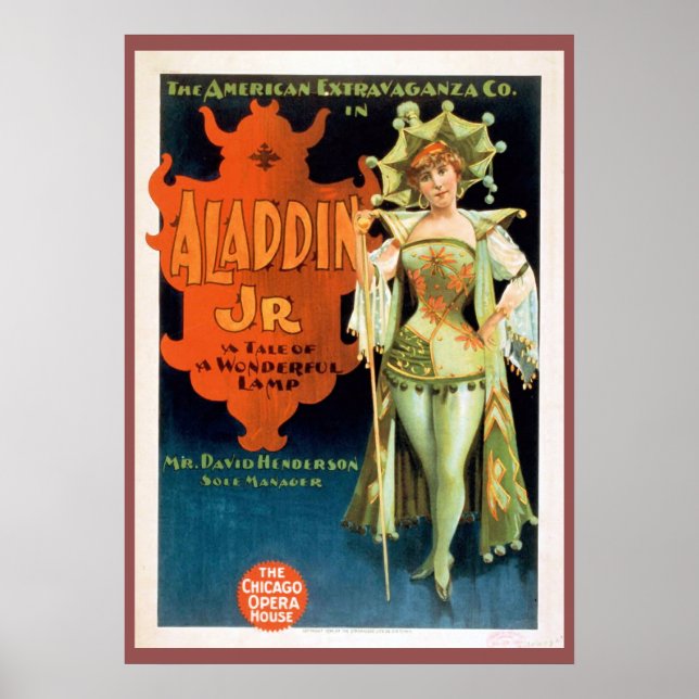 Poster du Théâtre Vintage Aladdin Jr (Devant)