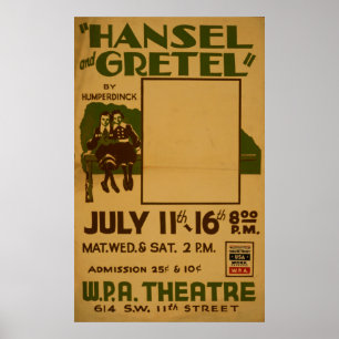 Poster du Théâtre Vintage Hansel Gretel WPA