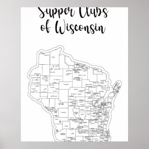 Poster du thème du club de souper du Wisconsin