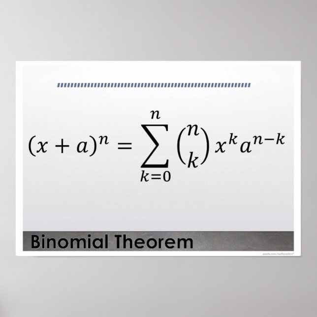 Poster du théorème binomial Formule Math (Devant)