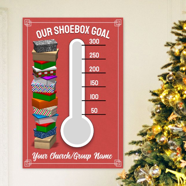Poster du thermomètre de la boîte à chaussures - R (Personalize this poster to best fit your shoebox-collecting occasion!)