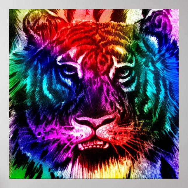 Poster du tigre arc-en-ciel (Devant)