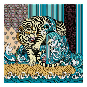 Poster du tigre blanc Feng Shui