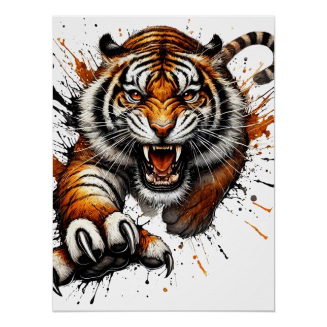 Poster du tigre en colère (Devant)