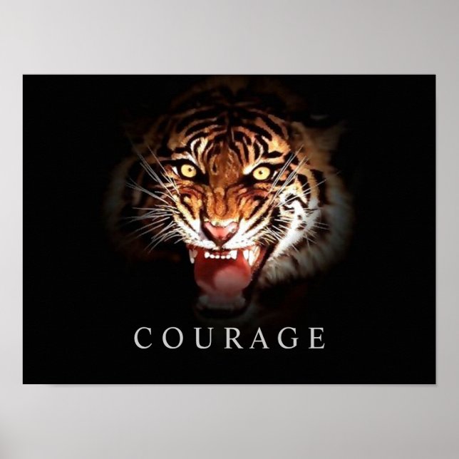 Poster du tigre grisâtre Motivationnel (Devant)