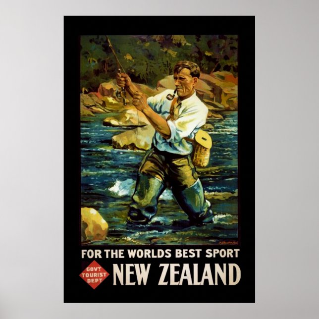 Poster du tourisme sportif de la Nouvelle-Zélande  (Devant)