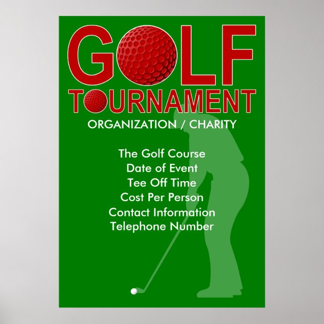 Poster du Tournoi de Golf 3 (Vous Pouvez Customise (Devant)