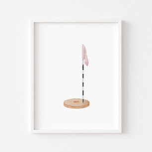 Poster du trou de golf rose aquarelle