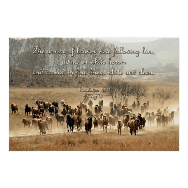 Poster du verset animal - Apocalypse 19:14 (Devant)