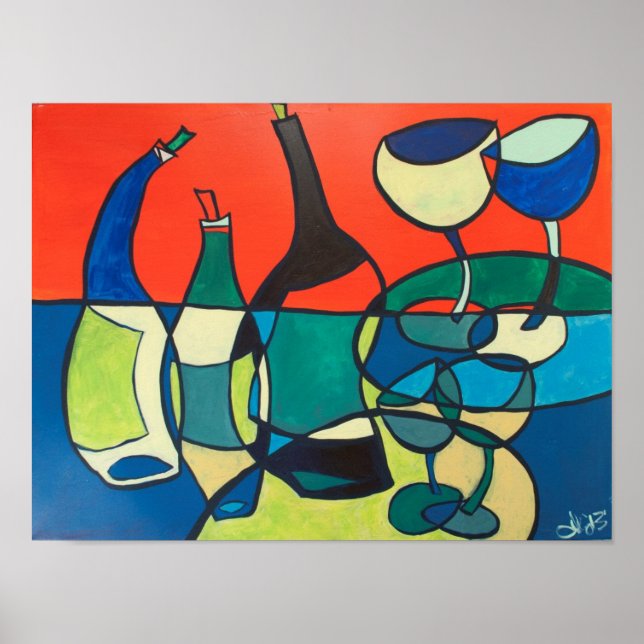 Poster du vin Abstrait (Devant)