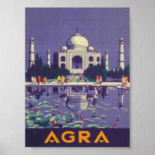 Poster du Vintage voyage Agra India