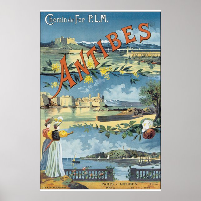 Poster du Vintage voyage Antibes (Devant)