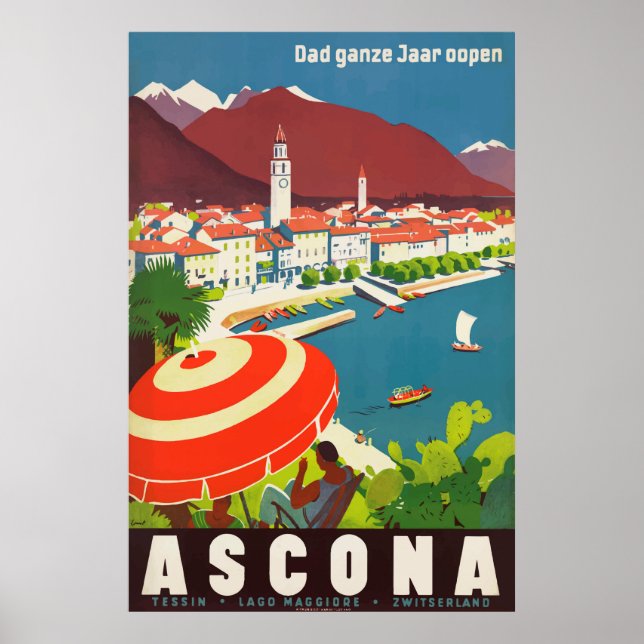 Poster du Vintage voyage Ascona Suisse (Devant)