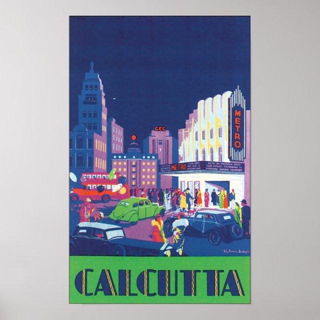 Poster du Vintage voyage Calcutta (Devant)