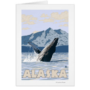 Poster du Vintage voyage de baleines à bosse d'Ala