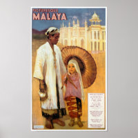 Poster du Vintage voyage de Malaisie restauré pitt