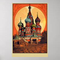 Poster du Vintage voyage de Moscou, Russie