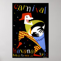 Poster du Vintage voyage du Carnaval de La Havane