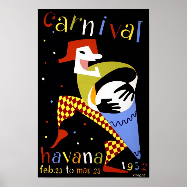 Poster du Vintage voyage du Carnaval de La Havane (Devant)