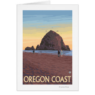 Poster du Vintage voyage Haystack Rock