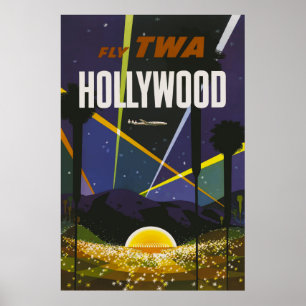Poster du Vintage voyage Hollywood Lights