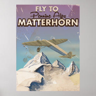 Poster du Vintage voyage Matterhorn, Pennine Alpes