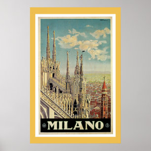 Poster du Vintage voyage Milan Italie