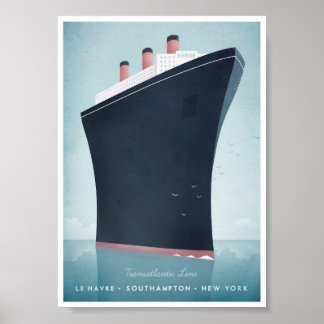 Poster du Vintage voyage Ocean Liner
