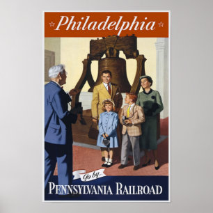 Poster du Vintage voyage Philadelphie