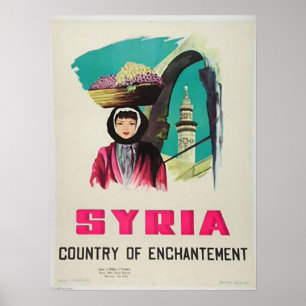 Poster du Vintage voyage syrien   Tourisme syrien