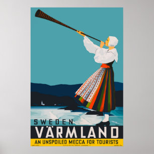 Poster du Vintage voyage Varmland Suède
