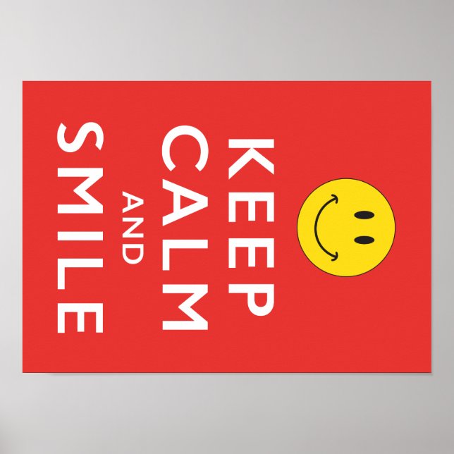 Poster du visage de Conserver le calme et le souri (Devant)