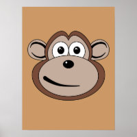 Poster du visage de singe en dessin