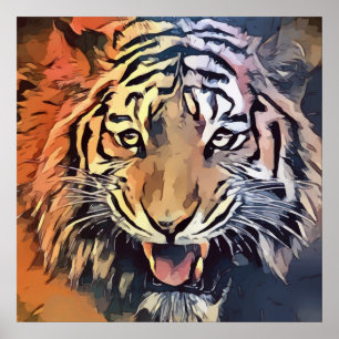 Poster du visage de tigre