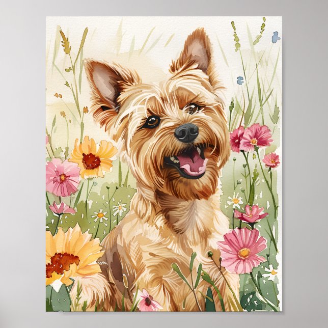 Poster du Yorkshire Terrier - Mignonne Dog Wall Ar (Devant)