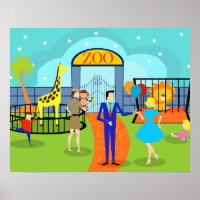 Poster du zoo vintage