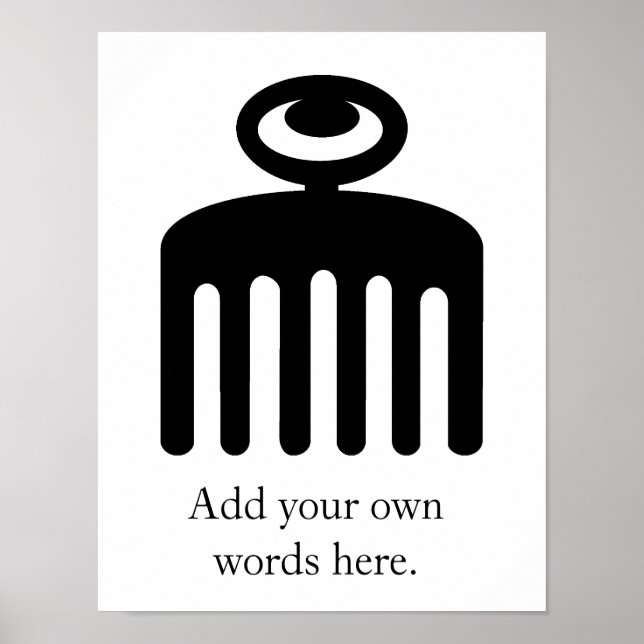 Poster Duafe | Symbole Adinkra pour la beauté féminine (Devant)