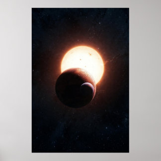 Poster Dual Eclipse Over Red Planet – Cosmic Alignment in